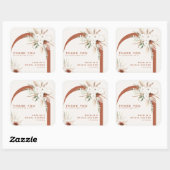 Boho Floral Arch Hartelijk dank voor uw plechtige Vierkante Sticker (Vel)