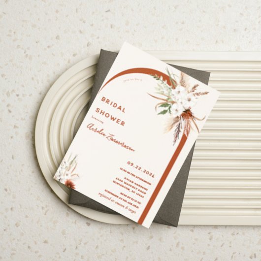 Boho Floral Arch Invitation de la douche nuptiale