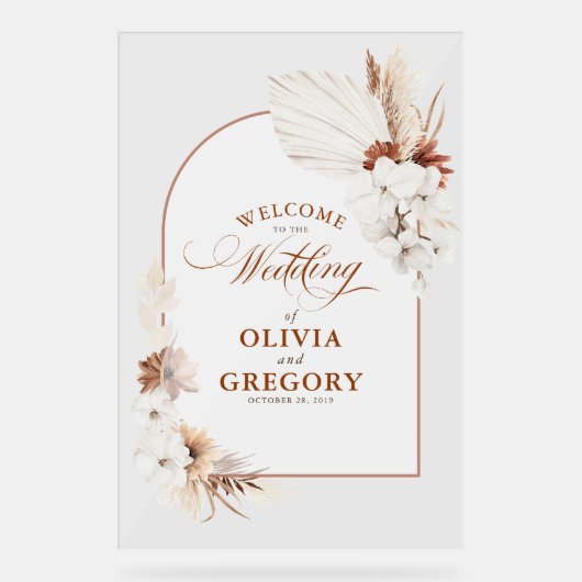 Boho Floral Arch Mariage Bienvenue (Recto)