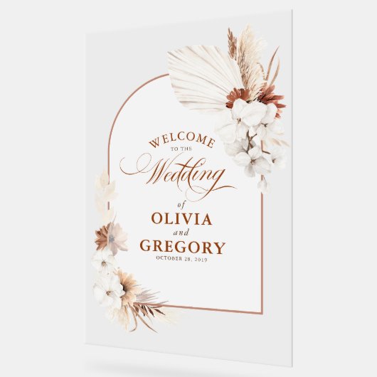 Boho Floral Arch Mariage Bienvenue (Angle)