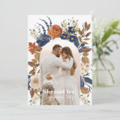 Boho Floral Arch Photo Engagement Party Invitation (Debout devant)