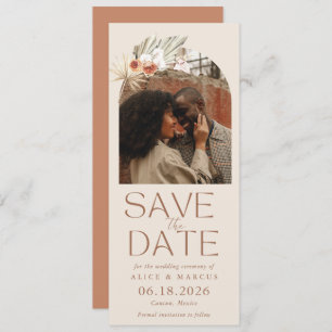 Boho Floral Arch Photo Wedding Save the Date