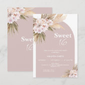 Boho Floral Arch Sweet 16 Anniversaire Invitation (Devant / Derrière)