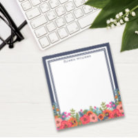 Boho Floral Arrangement - Navy Blue & White - naam