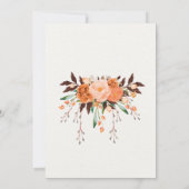 Boho Floral Automne Baby shower Invitation Rustiqu (Dos)