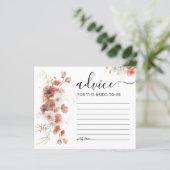 Boho Floral Automne Fête des mariées carte conseil (Debout devant)