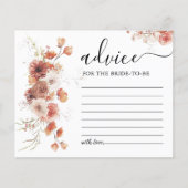 Boho Floral Automne Fête des mariées carte conseil (Devant)