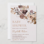 Boho Floral Autumn Baby shower Invitation (Devant)