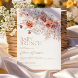 Boho Floral Baby Brunch Kaart