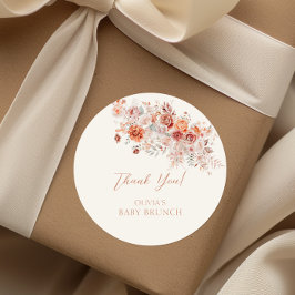 Boho Floral Baby Brunch Ronde Sticker