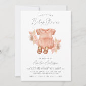 Boho Floral Baby Girl Douche Invitation (Devant)