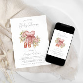 Boho Floral Baby Girl Douche Invitation