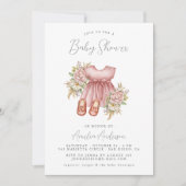 Boho Floral Baby Girl Douche Invitation (Devant)