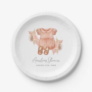 Boho Floral Baby Girl Shower Papieren Bordje