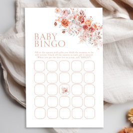 Boho Floral Baby shower Baby Bingo spel