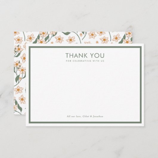 Boho Floral Baby shower Bedankkaart (Voorkant / Achterkant)