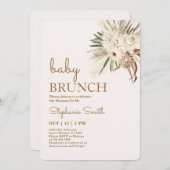 Boho Floral Baby shower Brunch Invitation (Devant / Derrière)