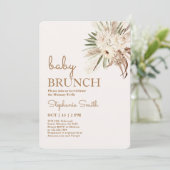 Boho Floral Baby shower Brunch Invitation (Debout devant)