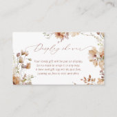 Boho Floral Baby shower Display Shower Informatiekaartje (Voorkant)