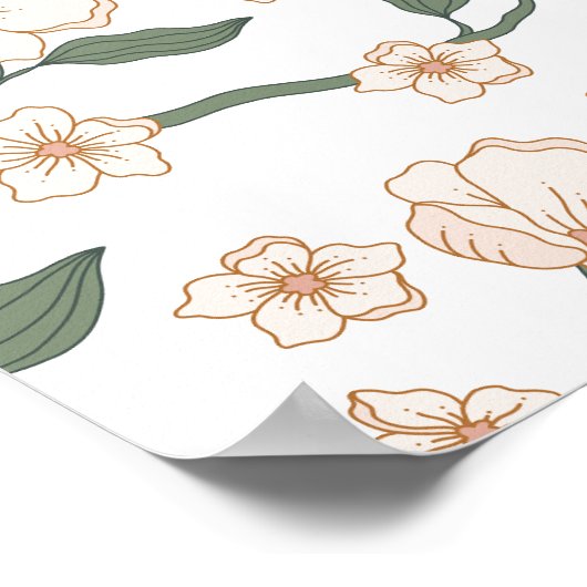 Boho Floral Baby shower Welkom Poster (Hoek)