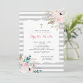 Boho Floral Baptême ou invitations à la première c (Debout devant)
