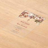 Boho Floral Baptism espagnol acrylique Invitation (Poser)