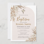 Boho Floral Baptism  Invitation (Devant)