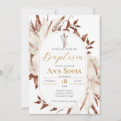 Boho Floral Baptism Invitation (Devant)