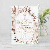Boho Floral Baptism Invitation (Debout devant)