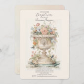 Boho Floral Baptism Uitnodiging (Voorkant / Achterkant)