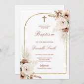 Boho Floral Baptism Uitnodiging (Voorkant / Achterkant)