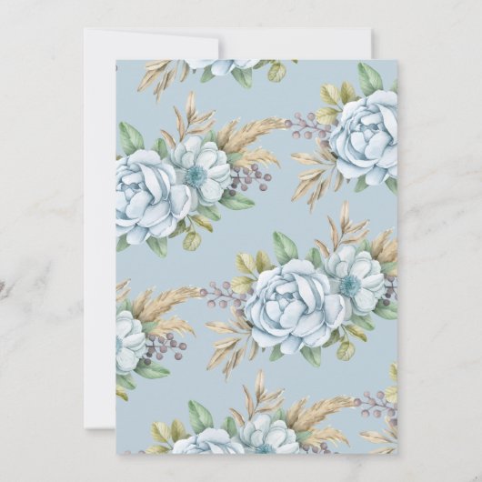 Boho Floral bébé garçon douche Invitation (Dos)