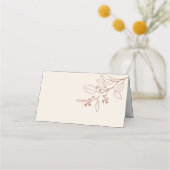 Boho Floral Beige Mariage Cartes de Place (Dos)