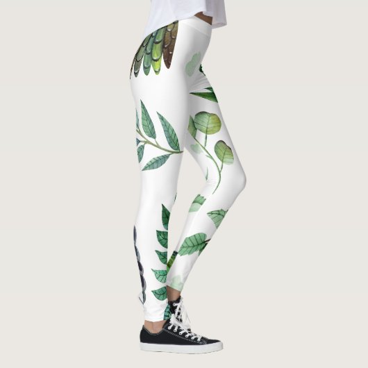 Boho Floral Bird Leggings - Stylish Pantalon de Yo (Droite)