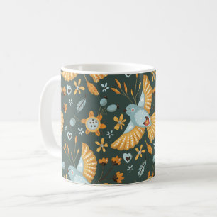Boho Floral Birds Tuinpatroon Koffiemok