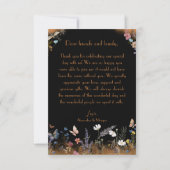 Boho Floral Black Butterfly Garden Dank u kaart (Voorkant)