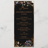 Boho Floral Black Butterfly Garden Menu (Voorkant)