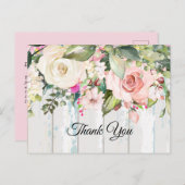 boho floral , bloemenverjaardag dank je kaartje uitnodiging briefkaart (Voorkant / Achterkant)