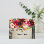 boho floral , bloemverjaardag bedankt uitnodiging briefkaart (Staand voorkant)