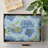 Boho Floral Blue Decoupage Tissuepapier (Geschenk)