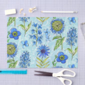 Boho Floral Blue Decoupage Tissuepapier (Craft)