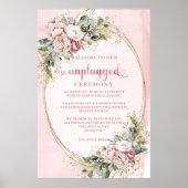 Boho Floral Blush Pink Greenery Unplugged Poster (Devant)
