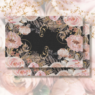 BOHO Floral Blush Roze Rose Gold Foliage Tissuepapier