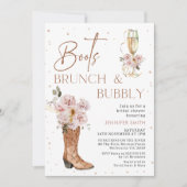 Boho Floral Boot Brunch Bubble Vrijgezellenfeest Kaart (Voorkant)