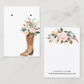 Boho Floral Boot Earring Jewelry Display Custom Visitekaartje (Voorkant / Achterkant)