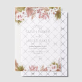 Boho Floral Border Bruiloft Vellum Uitnodigingen (Offset (Uitnodiging))