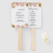 Boho Floral Border Handwaaier (Voorkant en achterkant)