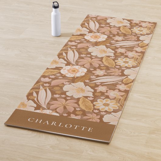 Boho Floral Botanical Personalized Yogamat (In situ)