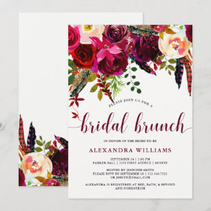 Boho Floral   Bridal Brunch Uitnodiging