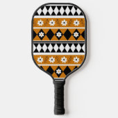 Boho Floral Brown & Black Botanical Spring Summer Pickleball Paddle (Voorkant)